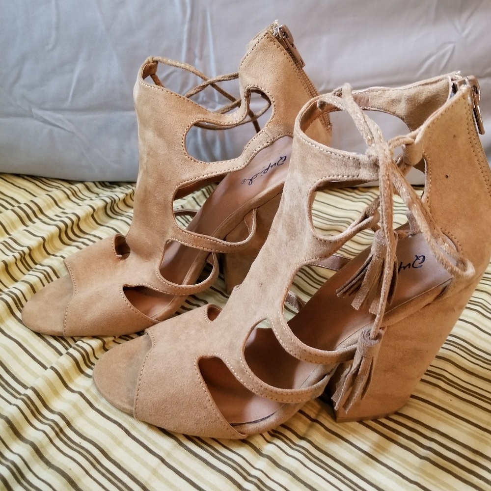 Ankle open toe heels